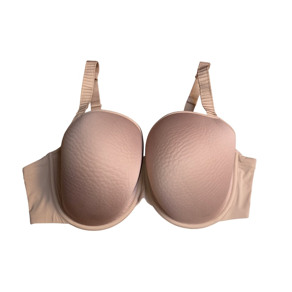 Third Love Bra Womens 42F Beige T-Shirt Padded Underwire Seamless Microfiber
